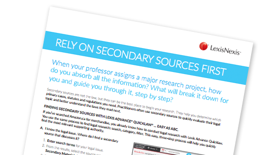 Rely On Secondary Sources First