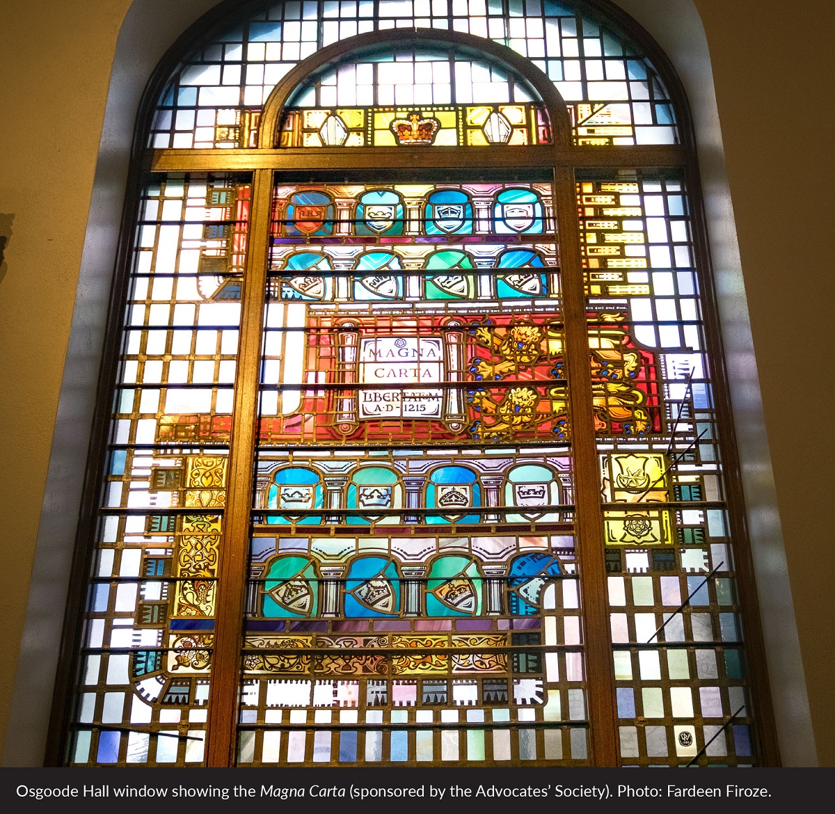 Osgoode Hall window showing the Magna Carta