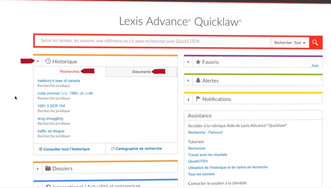 Historique de recherche