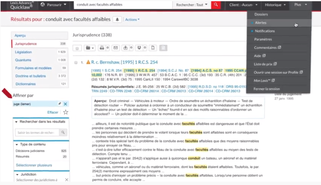 Recherche par segment