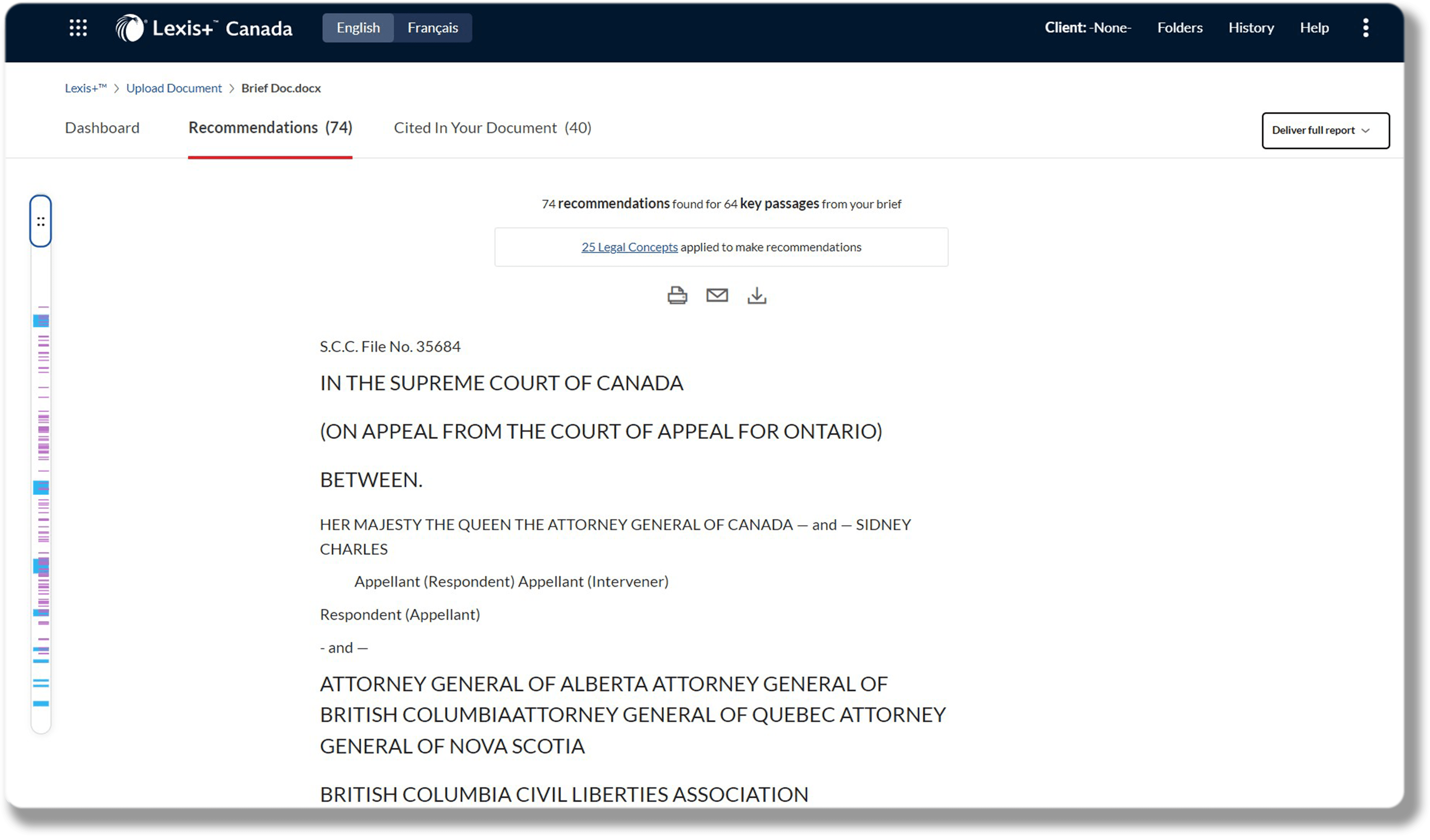 Experience Brief Analysis on Lexis+™ Canada