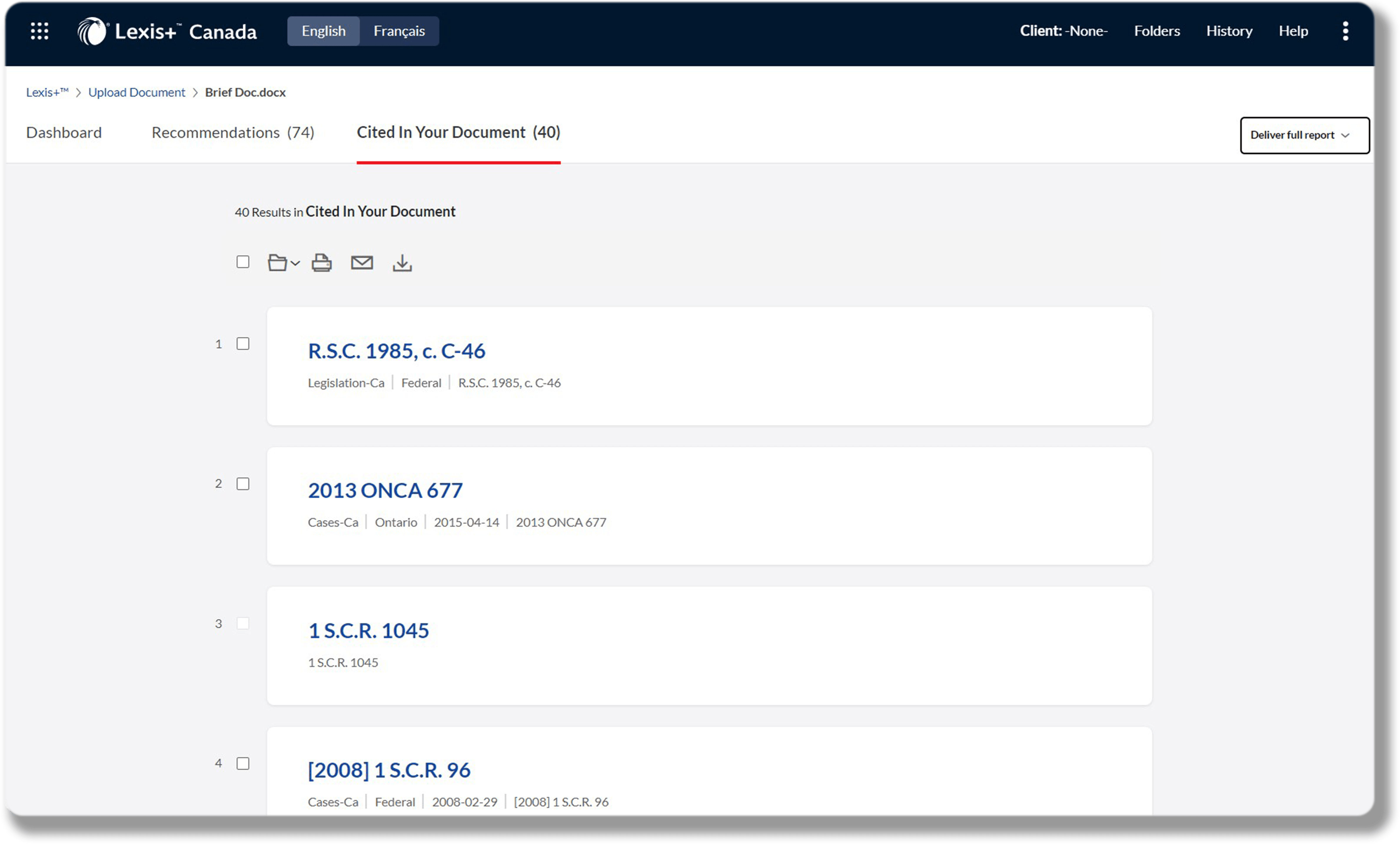 Experience Brief Analysis on Lexis+™ Canada