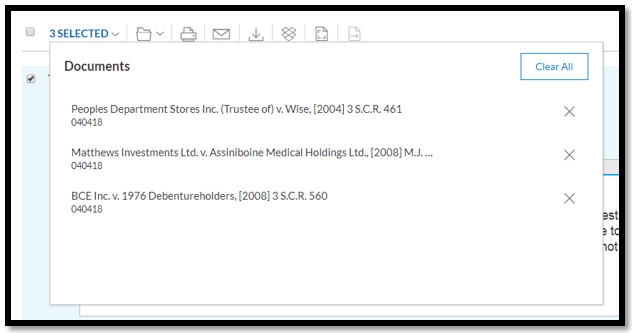 Enhancements to Document Tray for Print, Download and Email