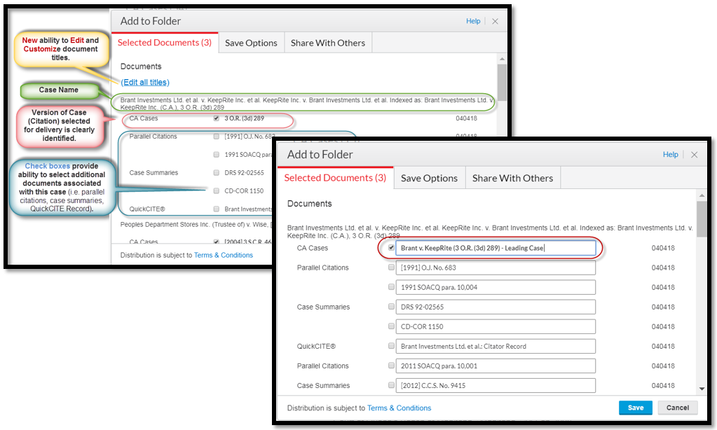 Enhancements to the Save to Folder Dialogue Box