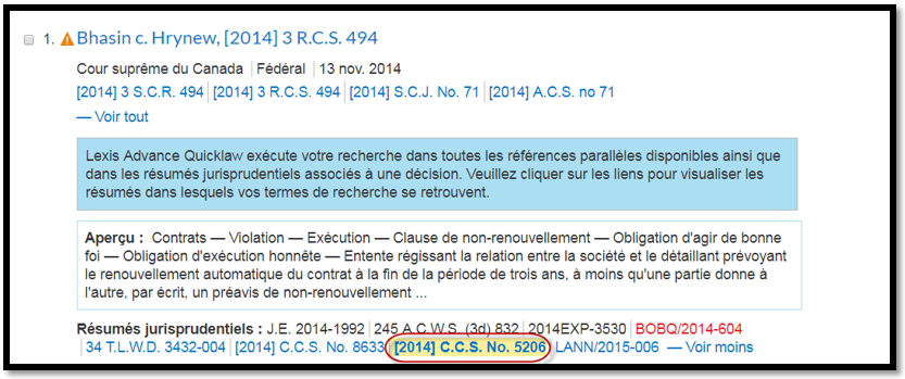 New Highlighting of Case Summary in Result List