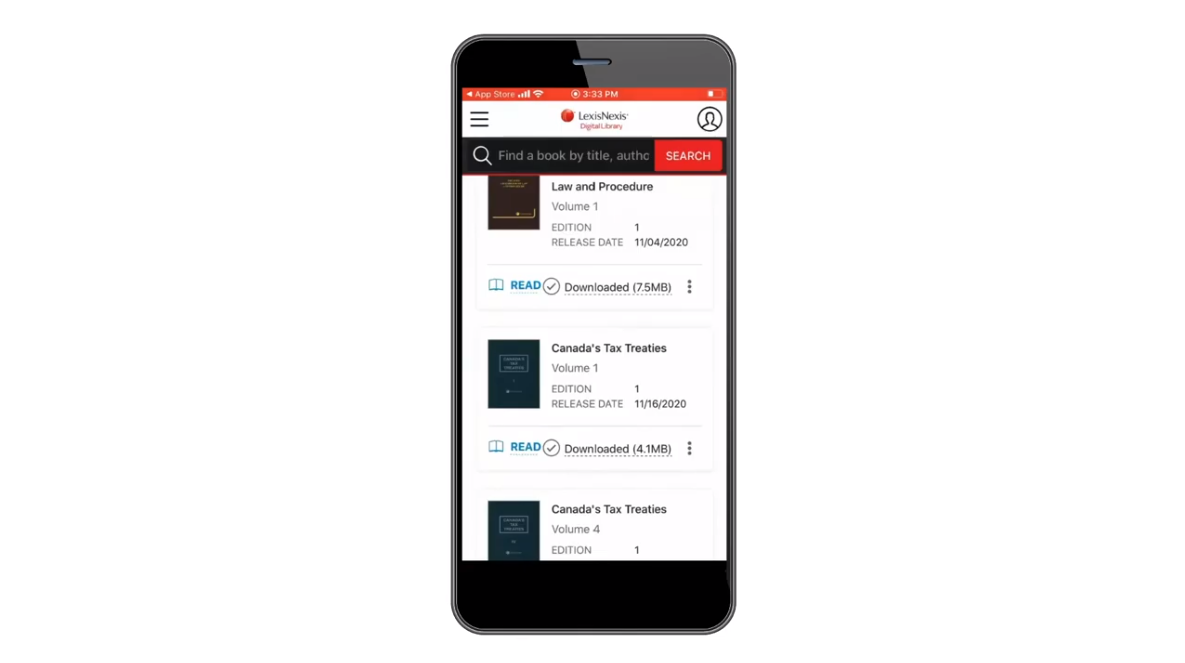 Offline Reading with the LexisNexis Digital Library App