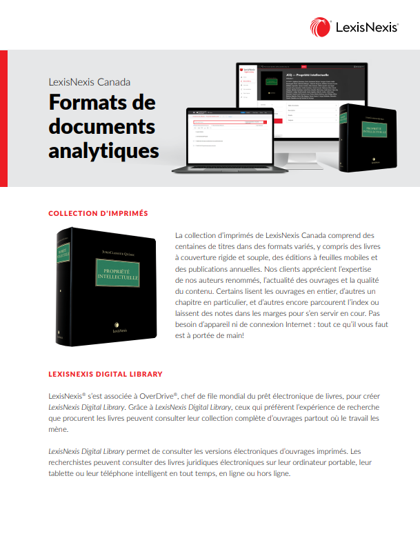 Formats de documents analytiques Formats de documents analytiques